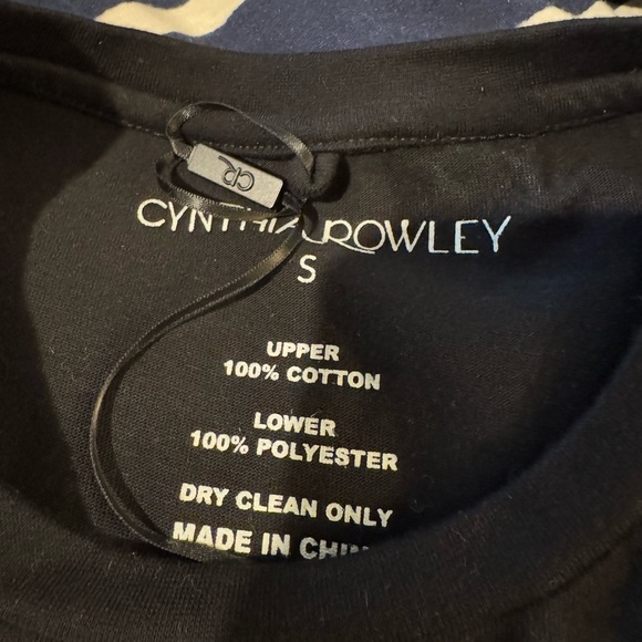 NEW Cynthia Rowley Fete Ruffle Tee Dress Size Small Black Rhinestone Party NWOT - Picture 9 of 9